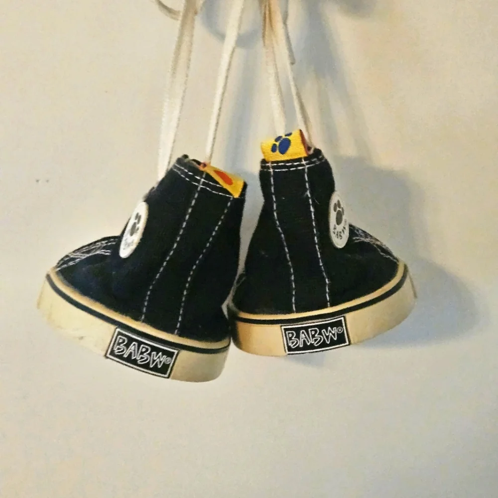 Build A Bear Workshop Black Hightop Converse Type Sneakers‎ Retired Vintage